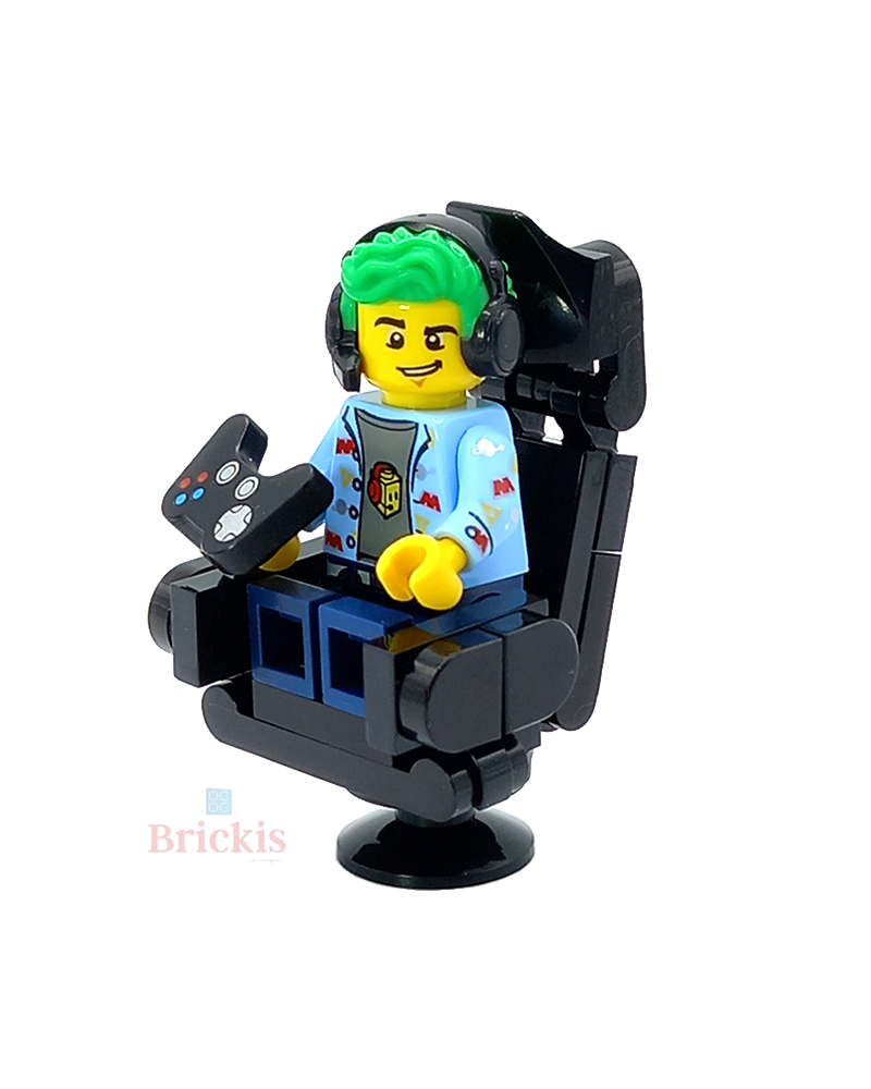 LEGO® MOC Minifigur Gamer + Gaming-Stuhl