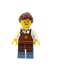LEGO® minifigura mujer vendedora de cafe Barista