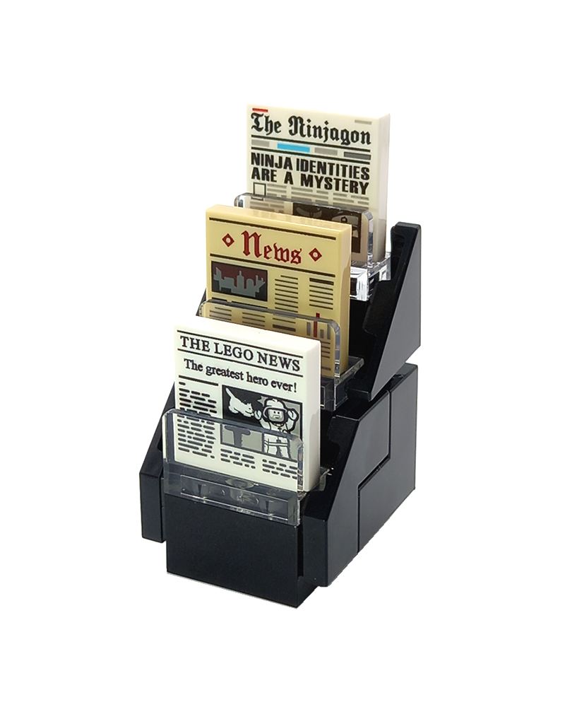 LEGO® MOC newspaperstand with newspapers