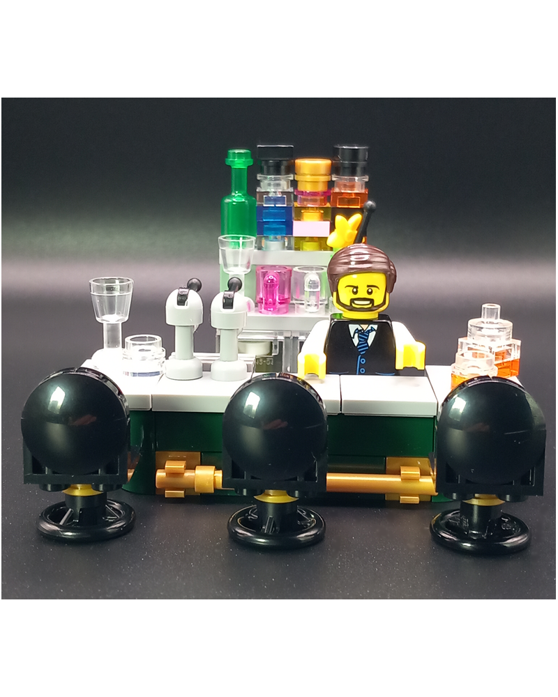 LEGO® MOC mostrador taverna con cócteles