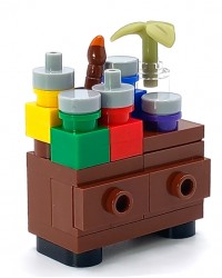 LEGO® MOC kast met verf en penseel voor een schilder