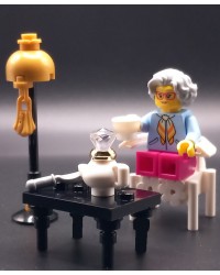 LEGO® MOC Vintage Lounge Couchtisch mit Lampe