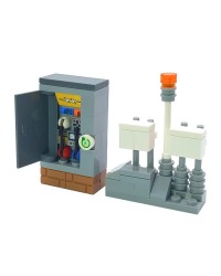 LEGO® MOC Elektriciteitscabine hoge voltage hoogspanningscabine met alarm
