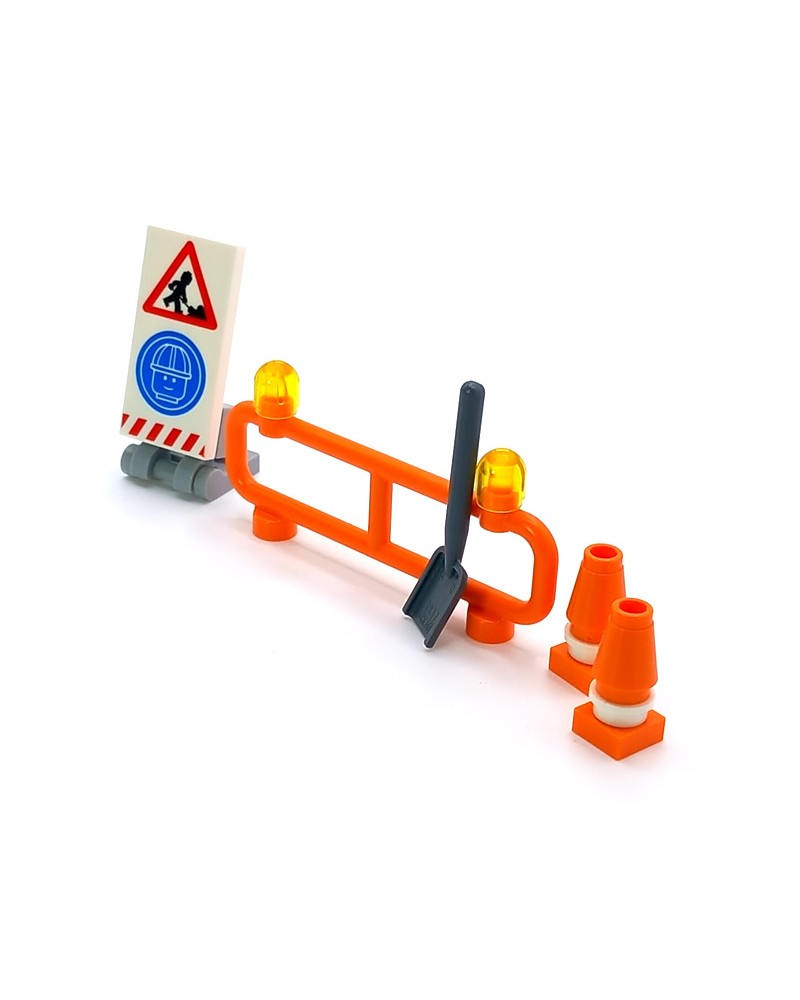 LEGO® MOC verkeersborden voor wegenwerken