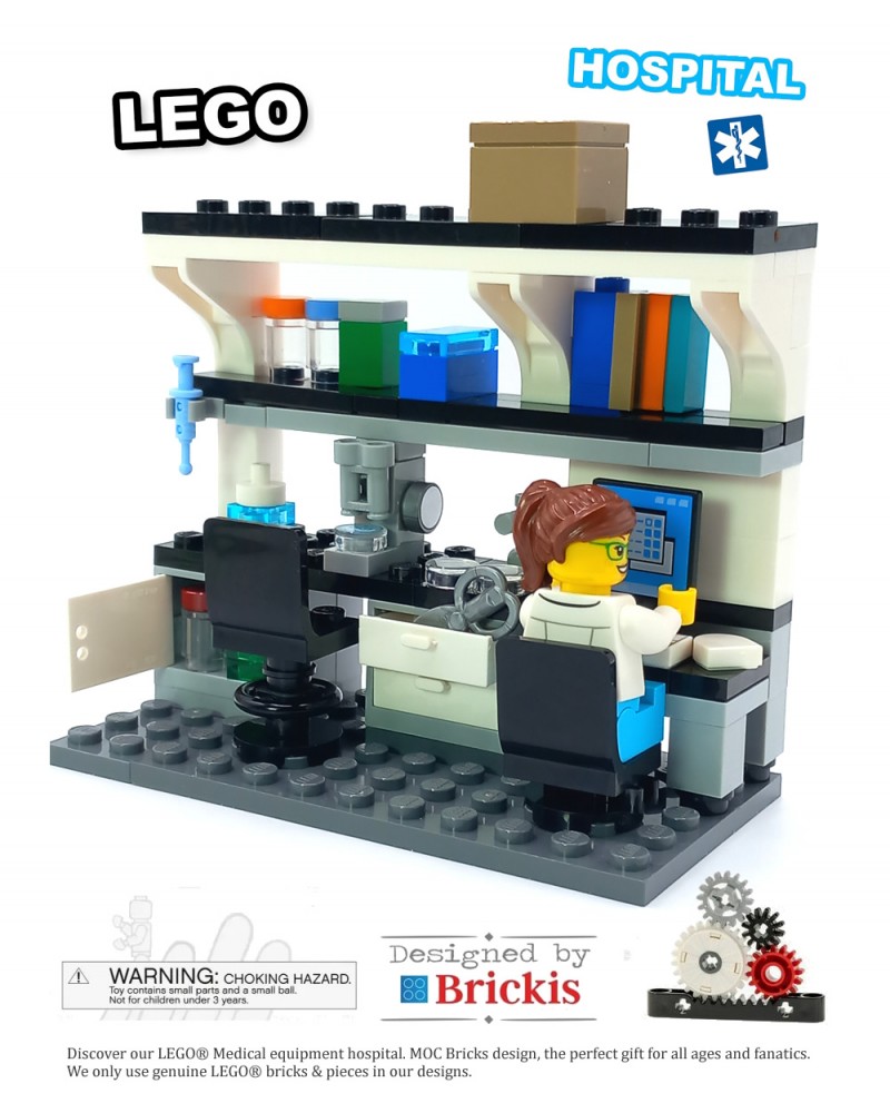 LEGO® MOC wetenschappelijk onderzoekslaboratorium werkstation