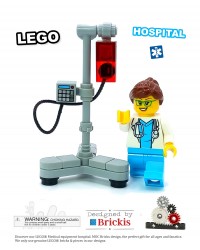 LEGO® MOC Stand with drip - hospital scale model