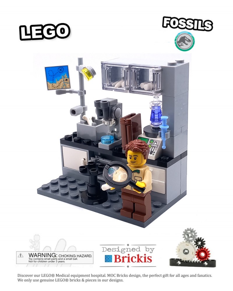 LEGO® MOC paleontologie lab - Perucetus kolos, oerleven, dinosaurussen, prehistorische planten,