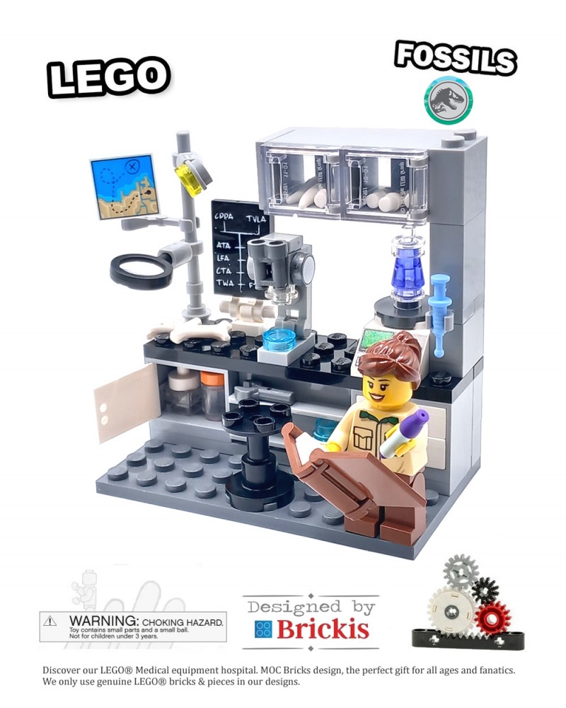 LEGO® MOC Paleontology lab to study fossils, prehistoric plants