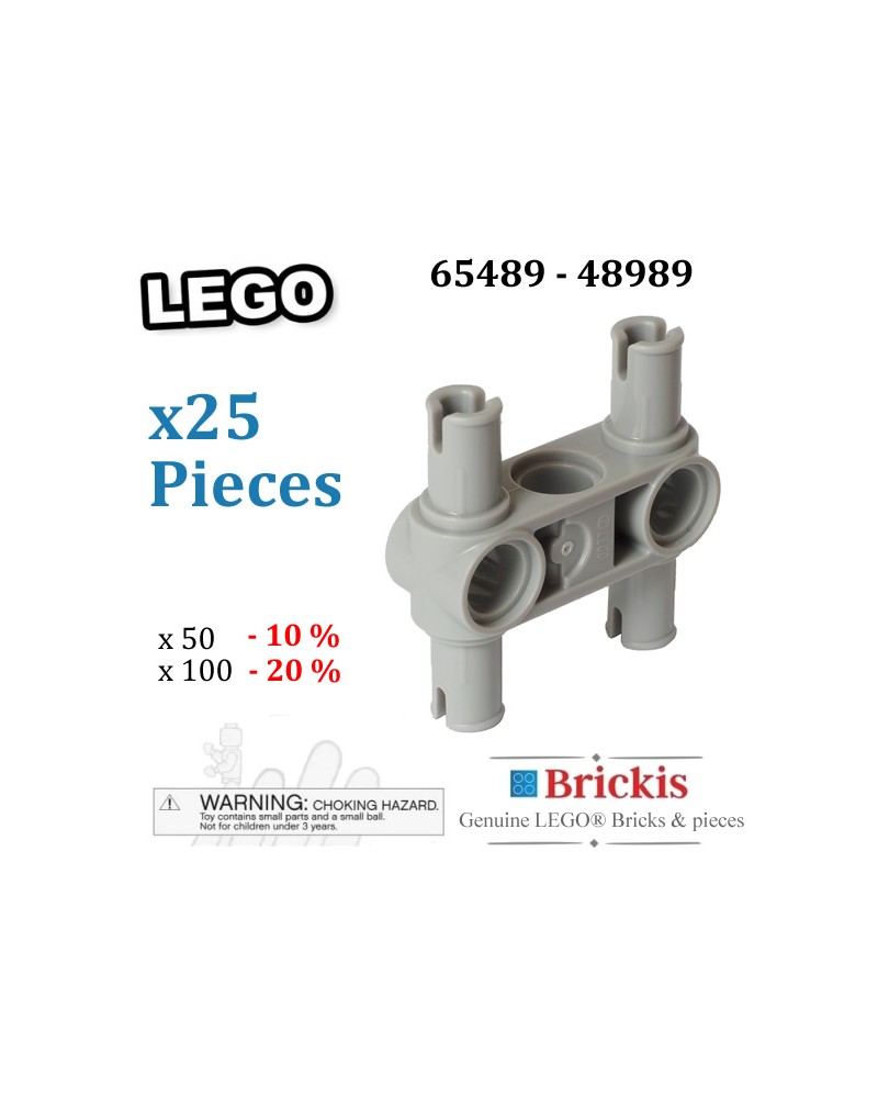 25x LEGO® Light Bluish Gray Technic, Axle and Pin Connector 48989 - 65489 - 4225033