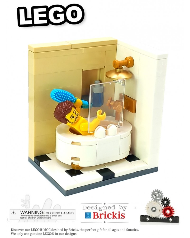 LEGO® MOC complete bathroom with tub and walls