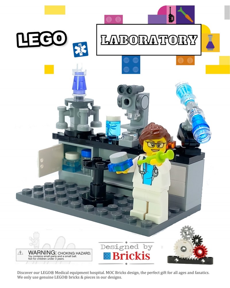 LEGO® MOC MIT Lab for scientific research microscope station