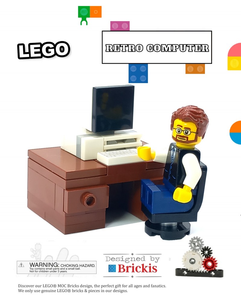 LEGO® MOC Ordinateur rétro sur le bureau