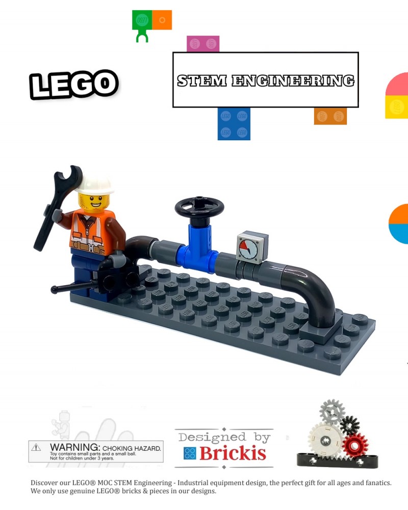 LEGO® MOC STEM Engineering submarine pipeline offshore pipeline, exclusive Industrial design Brickis