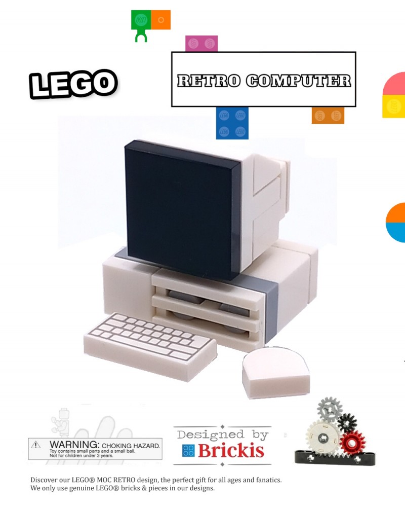 LEGO® MOC Ordinateur rétro PC / Apple - Écran et clavier CRT