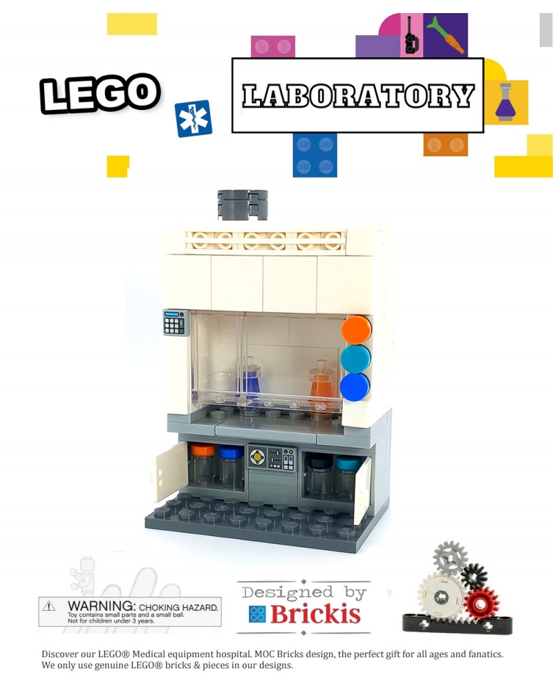 LEGO® MOC Laboratorium chemische zuurkast voor wetenschappelijk onderzoek