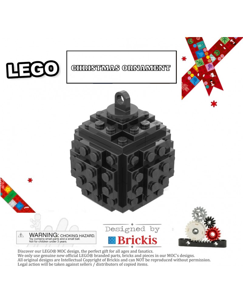 LEGO® Xmas Ornament Ball | bauble for Christmas black