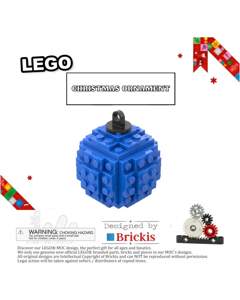 LEGO® Xmas Ornament Ball | bauble for Christmas blue