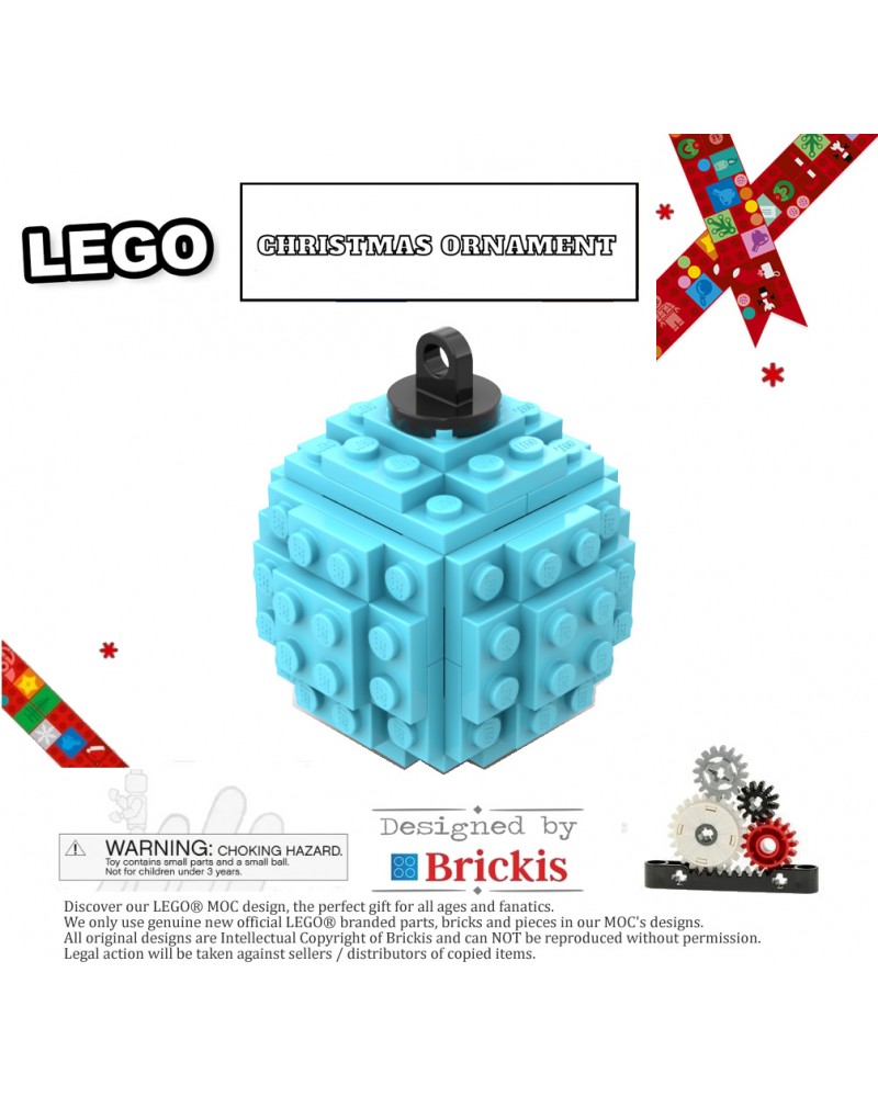 LEGO® Weihnachtskugel | Christbaumkugel mittelblau azure