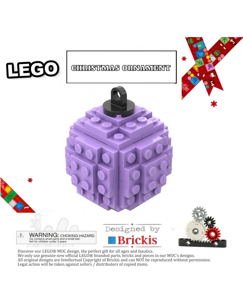 LEGO ® Kerstmis bal voor kerst kerstbal medium lavendel