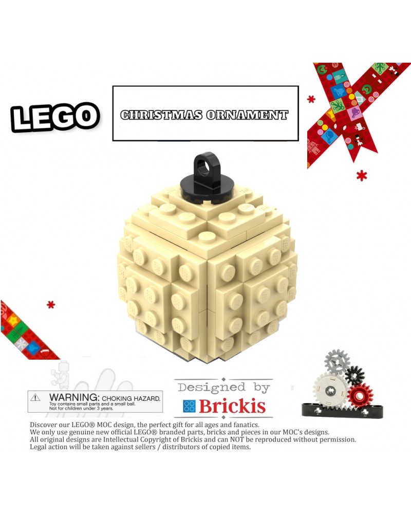 LEGO® Weihnachtskugel | Christbaumkugel tan Beige