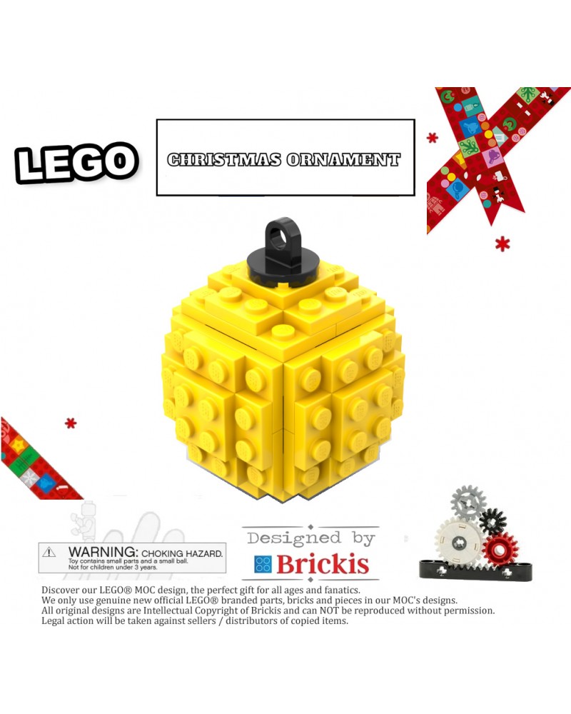 LEGO® Bola decorativa navideña | adorno Navidad amarillo