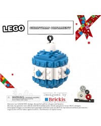 Boule de Noël LEGO® pour le sapin 2 couleurs blanc dark azure