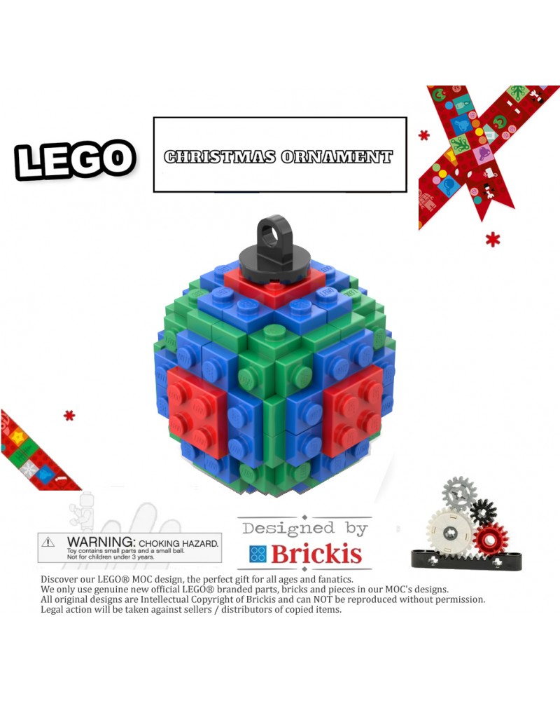 LEGO® Xmas bauble Ball | ornament for Christmas tricolor