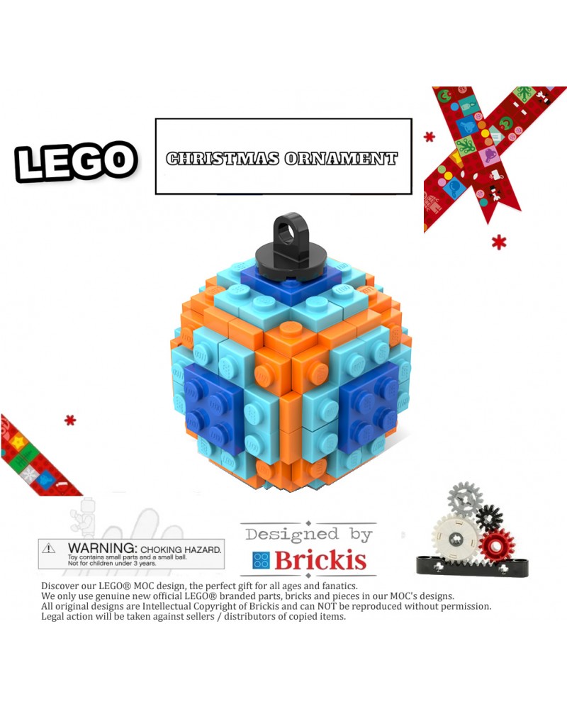 LEGO® Bola decorativa para el arbol de navidad | adorno tricolor