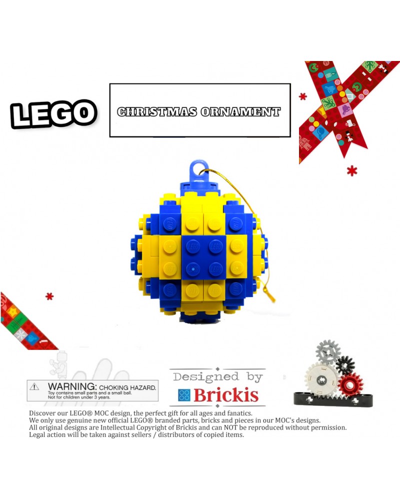 LEGO® Xmas bauble Ball | ornament for Christmas bicolor